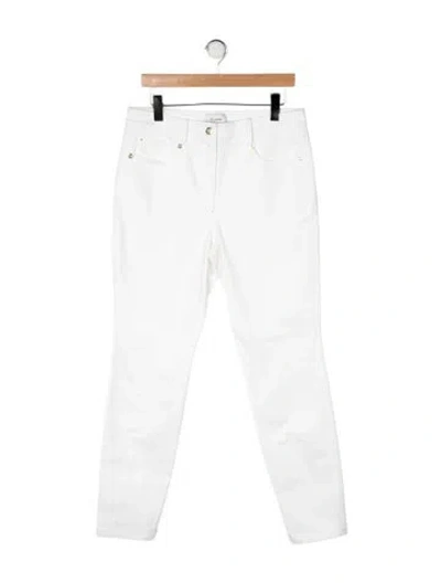 Pre-owned St John Mid-rise Straight Leg Jeans In White