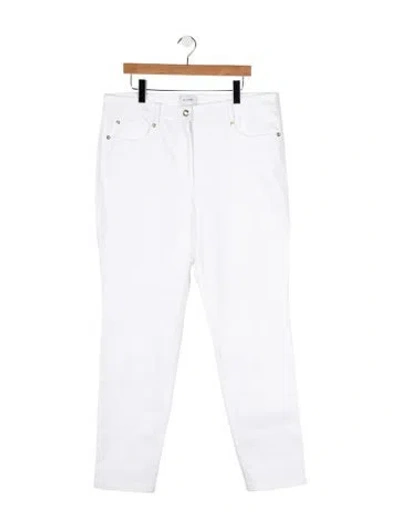 Pre-owned St John Mid-rise Straight Leg Jeans In White