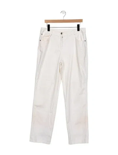 Pre-owned St John Mid-rise Straight Leg Jeans In White
