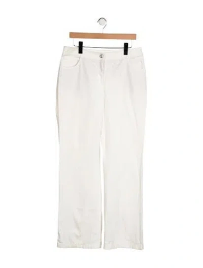 Pre-owned St John Mid-rise Straight Leg Jeans In White