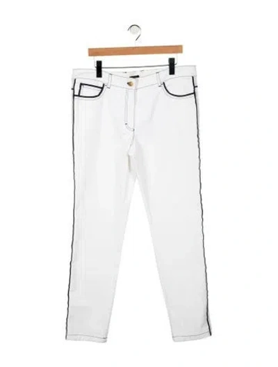 Pre-owned St John Mid-rise Straight Leg Jeans In White