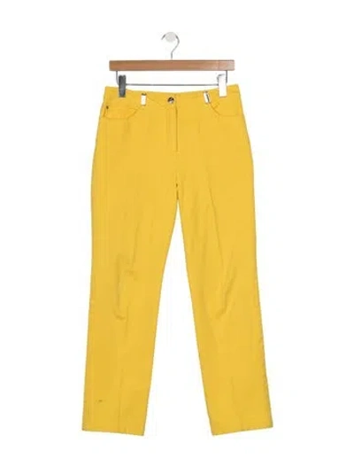 Pre-owned St John Mid-rise Straight Leg Jeans In Yellow