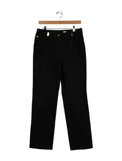 Pre-owned St John Mid-rise Wide Leg Jeans In Black