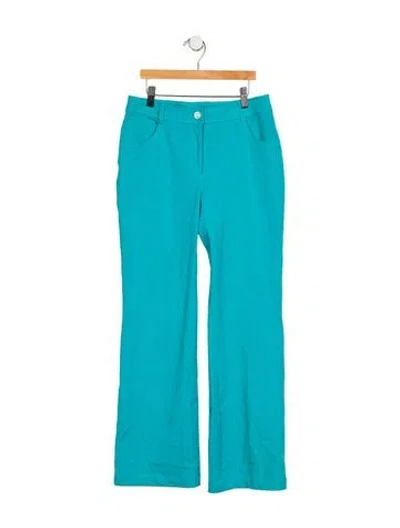 Pre-owned St John Mid-rise Wide Leg Jeans In Blue