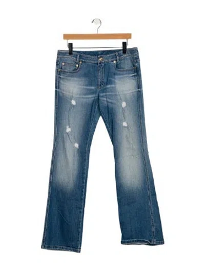 Pre-owned St John Mid-rise Wide Leg Jeans In Blue