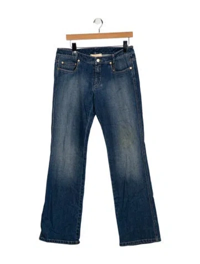 Pre-owned St John Mid-rise Wide Leg Jeans In Blue