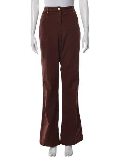 Pre-owned St John Mid-rise Wide Leg Jeans In Brown