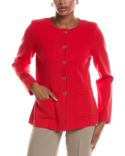 St John St. John Milano Knit Jacket In Red
