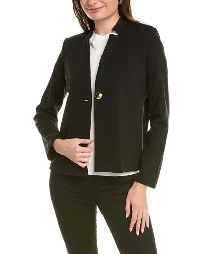 St John St. John Milano Knit Wool-blend Jacket In Black