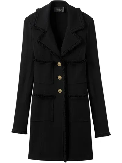 St John Milano Knitted Coat In Black