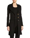St John Milano Pique Fit And Flare Topper Coat In Caviar