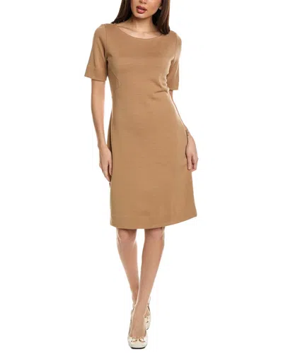 St John Milano Wool-blend Sheath Dress In Brown