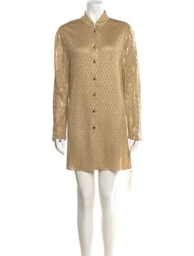 Pre-owned St John Mini Dress In Gold