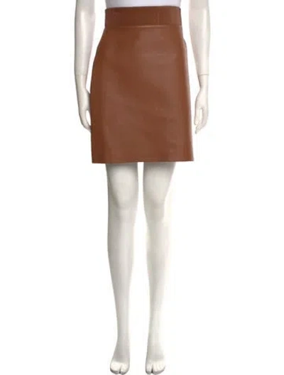 Pre-owned St John Mini Skirt In Brown