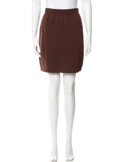 Pre-owned St John Mini Skirt In Brown