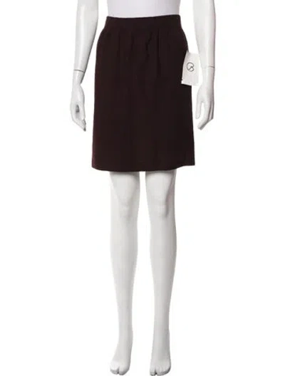 Pre-owned St John Mini Skirt In Burgundy