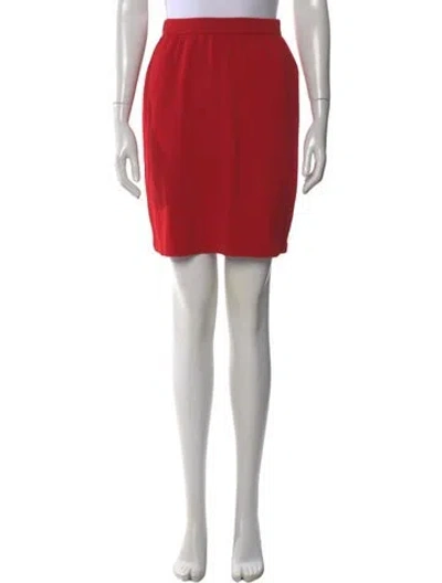 Pre-owned St John Mini Skirt In Red