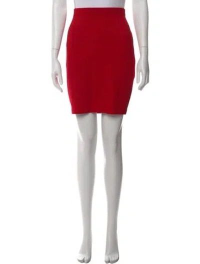 Pre-owned St John Mini Skirt In Red