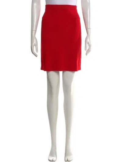 Pre-owned St John Mini Skirt In Red