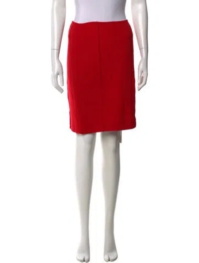 Pre-owned St John Mini Skirt In Red