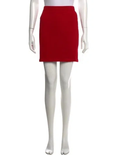 Pre-owned St John Mini Skirt In Red