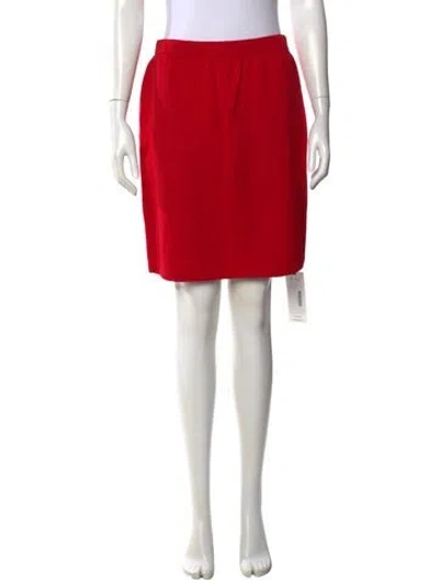 Pre-owned St John Mini Skirt In Red