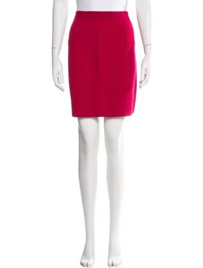 Pre-owned St John Mini Skirt In Red