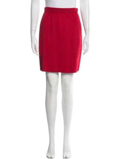 Pre-owned St John Mini Skirt In Red