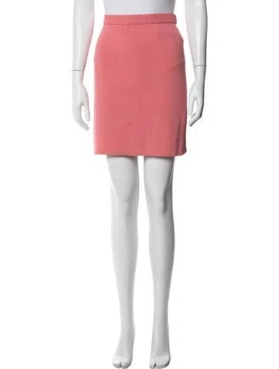 Pre-owned St John Mini Skirt In Red