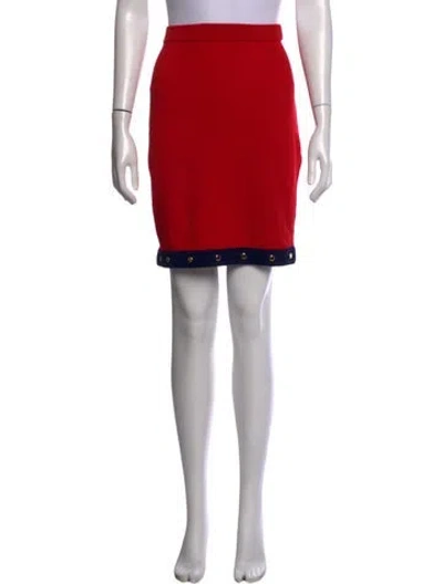 Pre-owned St John Mini Skirt In Red
