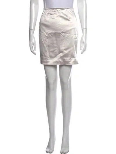 Pre-owned St John Mini Skirt In White