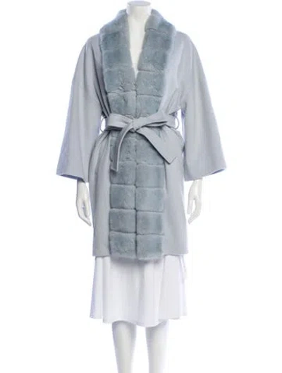 Pre-owned St John Mink Fur Coat In Blue