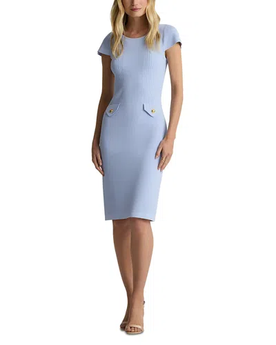 ST JOHN MIXED FLATBACK RIB KNIT DRESS