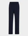 St John Mixed Gauge Rib Knit Straight-leg Ankle Pants In Midn
