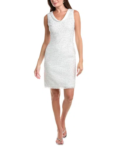 St John St. John Mixed Media Dress In White