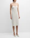 St John Mixed Media Slip Dress In White