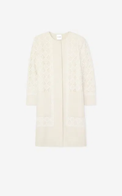 St John Mixed Media Long Jacket In Erlm