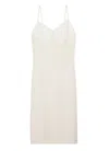 St John Mixed Media Slip Dress In Ecru Lurex Multi