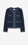 St John St. John Collection Openwork Pocket Metallic Tweed Jacket In Rblt