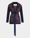 St John Mixed-media Vintage 50s Floral-print Wrap Cardigan In Migr