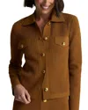 St John Mixed Rib Knit Jacket In Brown
