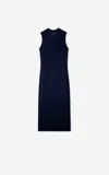 St John Short Sleeve Bateau Neck Dress In Blue