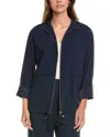 St John Mock Neck Jacket In Blue