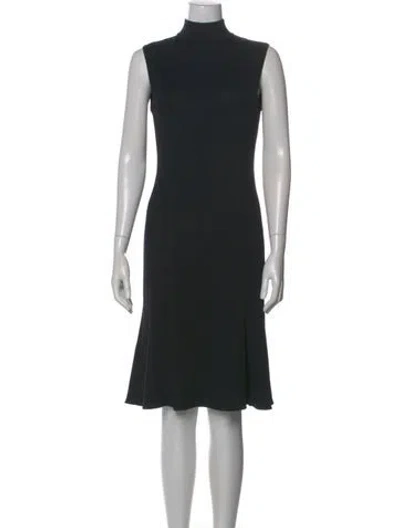 Pre-owned St John Mock Neck Knee-length Dress In Black