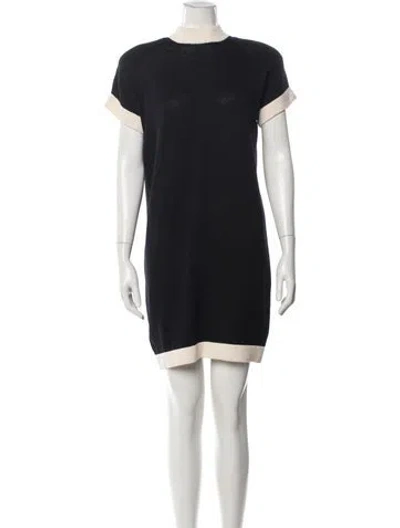 Pre-owned St John Mock Neck Knee-length Dress In Multi