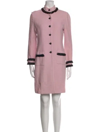 Pre-owned St John Mock Neck Knee-length Dress In Pink