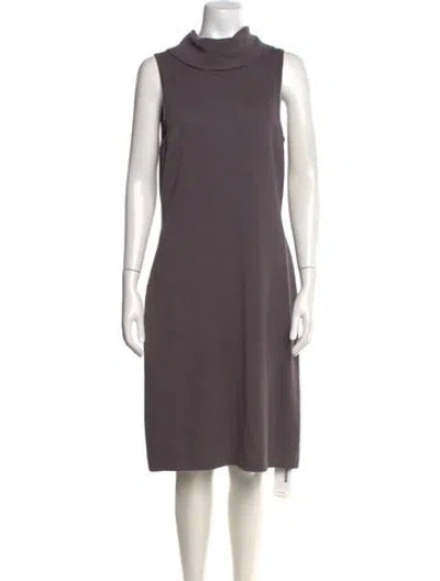 Pre-owned St John Mock Neck Knee-length Dress In Purple