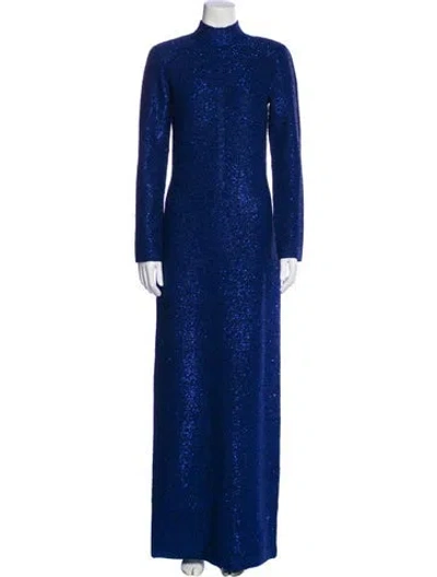 Pre-owned St John Mock Neck Long Dress W/ Tags In Multi