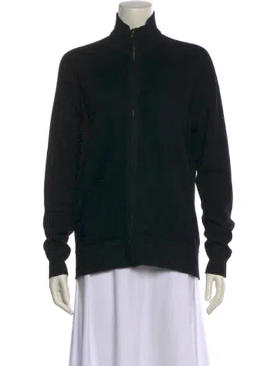 Pre-owned St John Mock Neck Long Sleeve Sweatshirt In Black