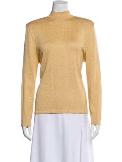 Pre-owned St John Mock Neck Long Sleeve Top